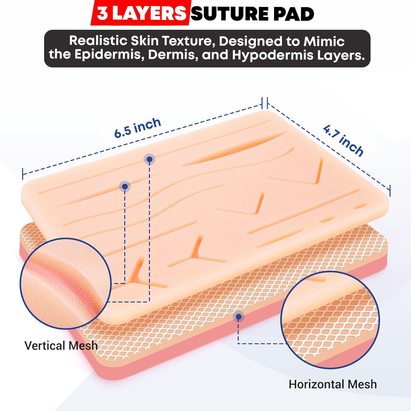 Suture Kit Student Practice Kit for Training with Surgical Pad Sutures Medical