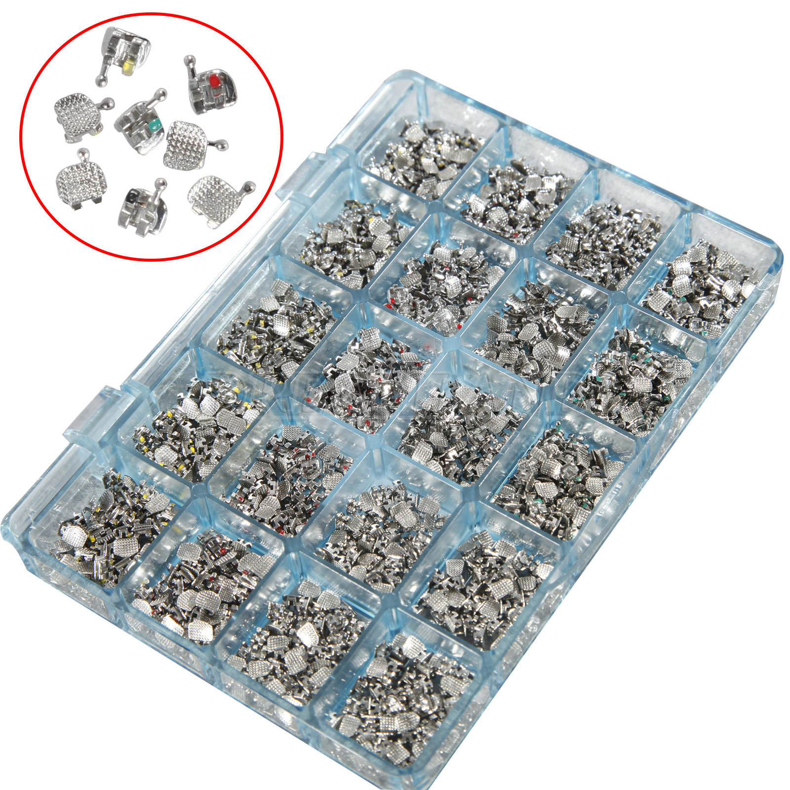 1000 PCS Dental Metal Orthodontics Brackets Brace MINI MBT.022 345 Hooks #2 M