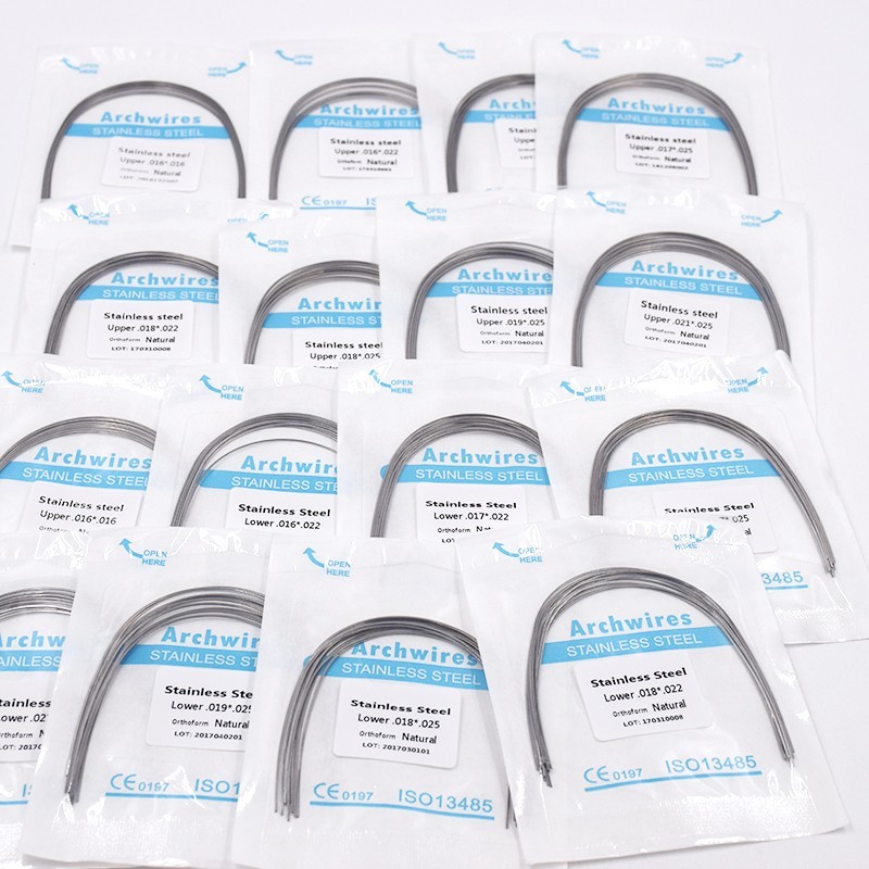 10Pcs Dental Orthodontic Round/Rectangular Stainless Steel Arch Wire Upper/Lower