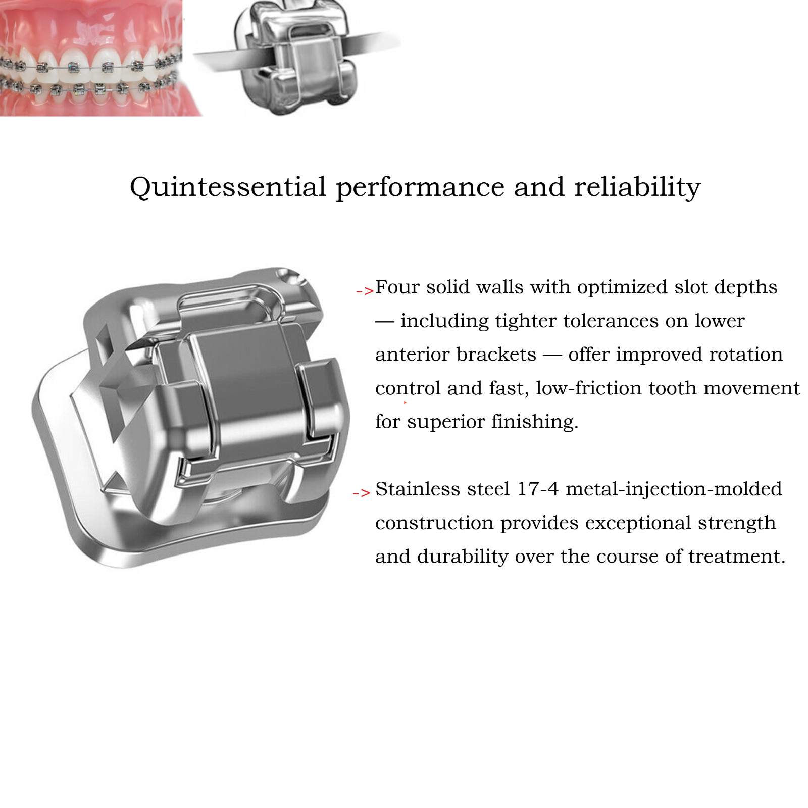 Dental Orthodontic Bracket Metal Braces Mini Standard Roth MBT 022 018 Damon Q