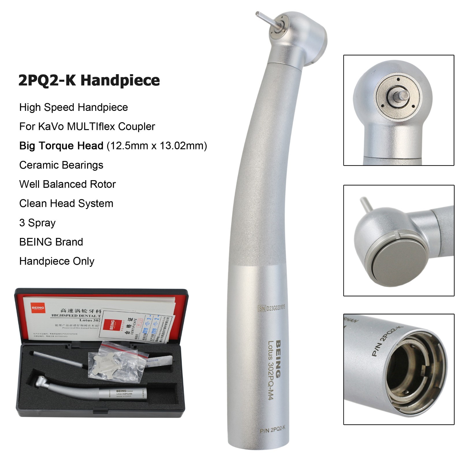 COXO Dental High Speed Handpiece Fiber Optic For KaVo MULTIflex Coupler 4 6 Hole