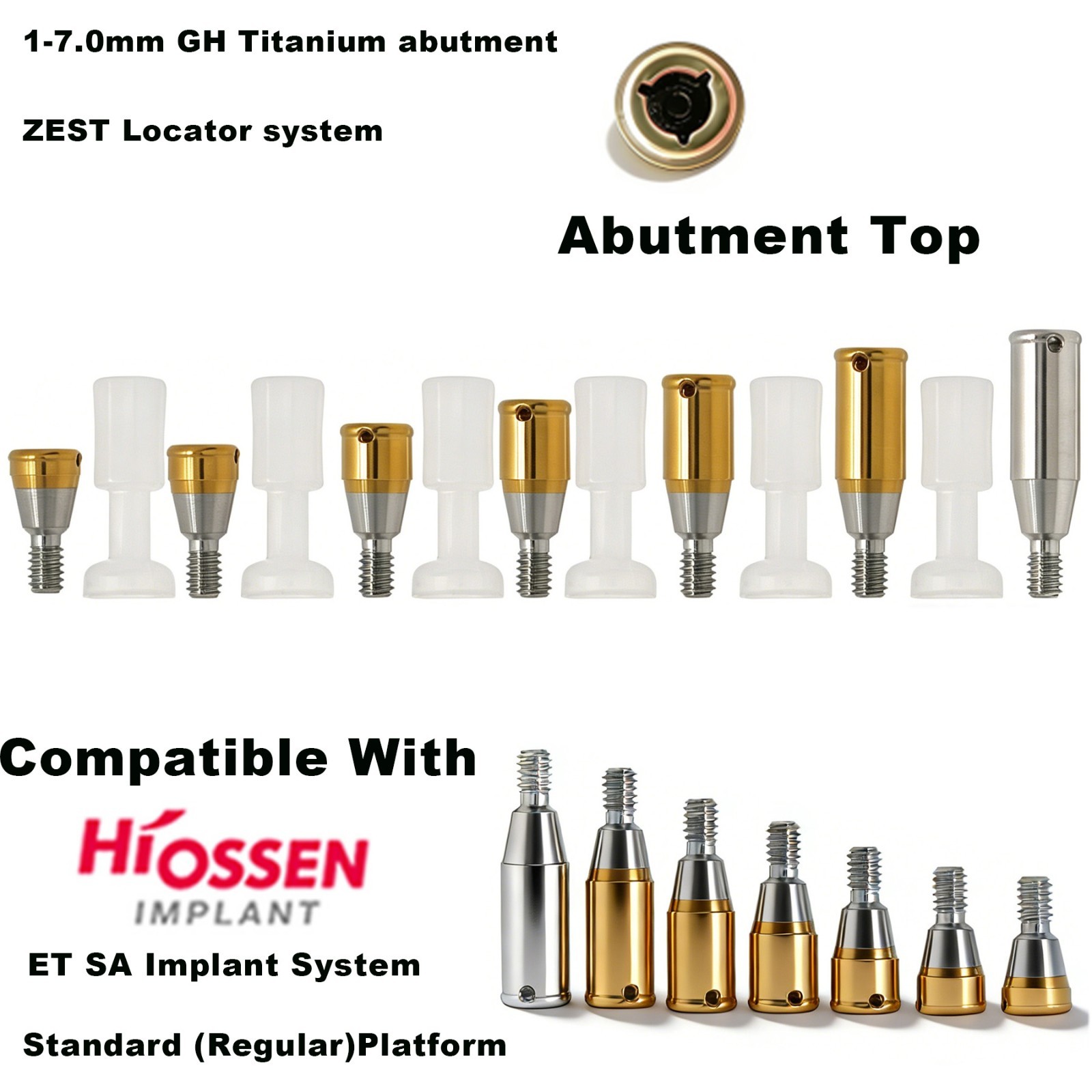 Overdenture Attachment locator abutment For HIOSSEN ET SA Mini/Standard Platform