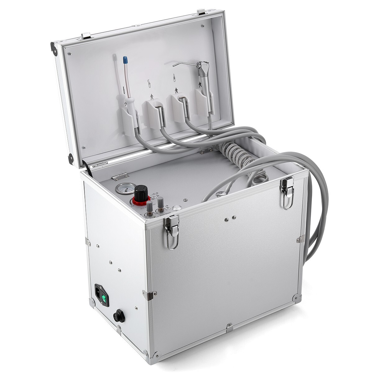 Portable Dental Delivery Unit Air Compressor Syringe Suction + Handpiece 4Holes