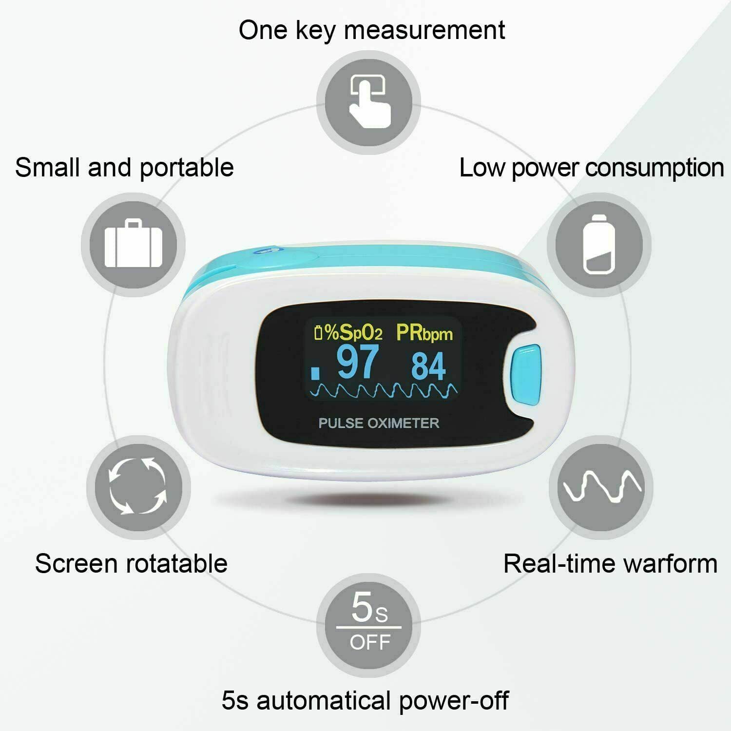 Contec Finger Pulse Oximeter SPO2 Meter Blood Oxygen PR O2 Patient Monitor FDA