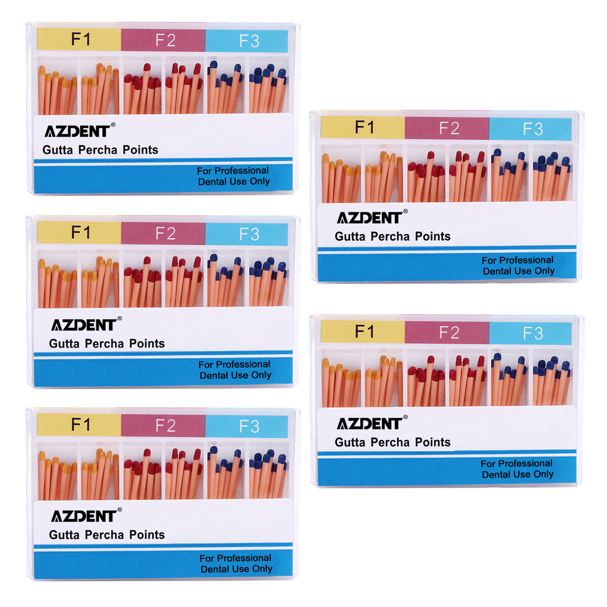 AZDENT Dental Endodoncia Puntas de gutapercha y papel absorbente F1.F2.F3 Endo