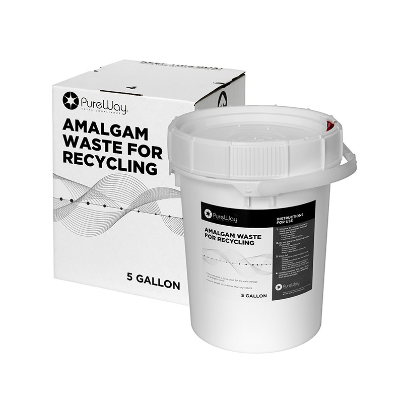 PureWay® Amalgam Waste Recycling System 1.25/2.5/5Gal Dental Mercury Storage