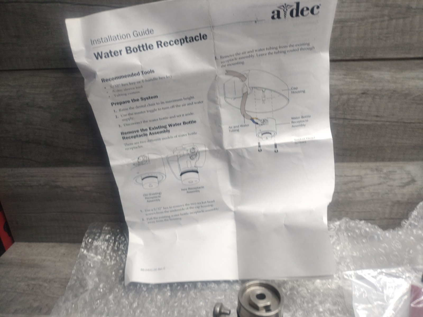 ADEC WATER BOTTLE RECEPTACLE KIT ASSEMBLY 90.1101.00 WTR OTC