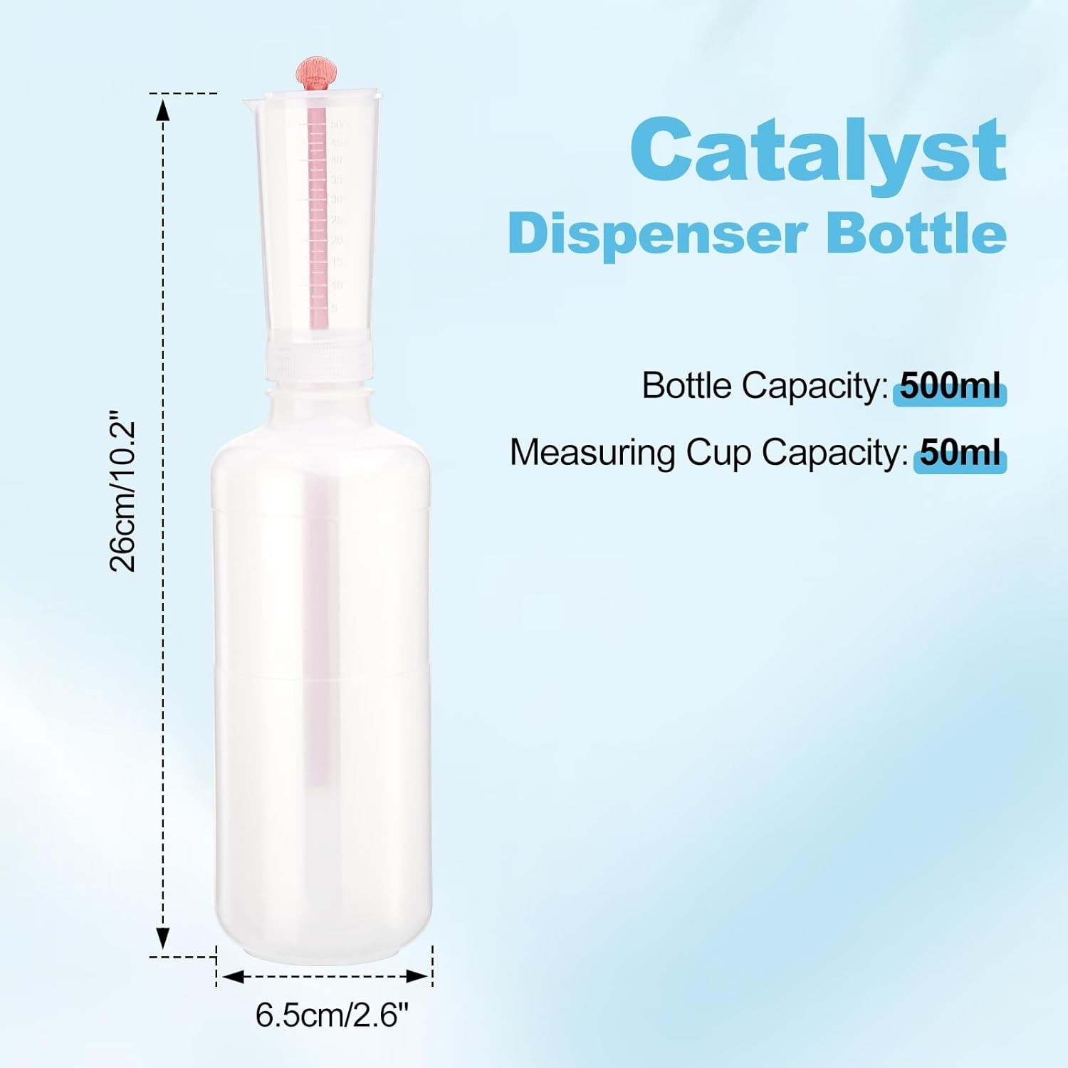 2PCS 500Ml Catalyst Dispenser Bottle Adjustable Volume Dispen Measuring Cups US