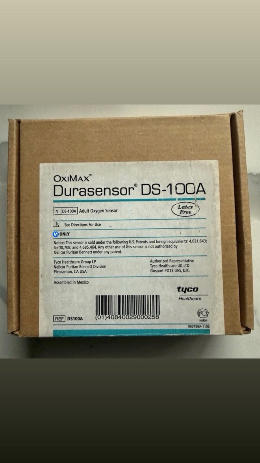 Tyco Healthcare OxiMax – Adult Reusable SpO2 Oxygen Sensor Durasensor DS-100A