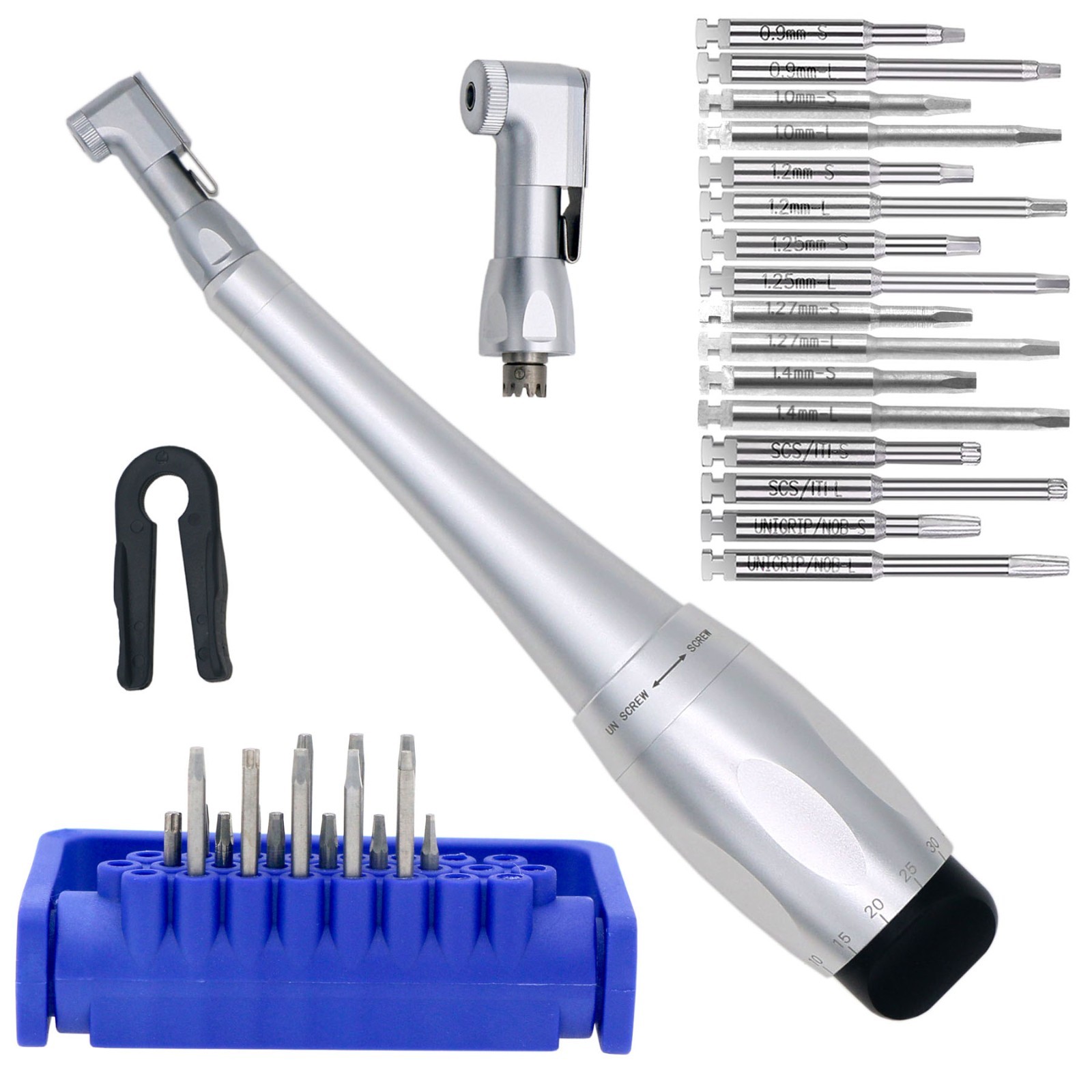 US Dental Torque Wrench Universal Implant Wrench Contra Angle 16 Drivers Wrench