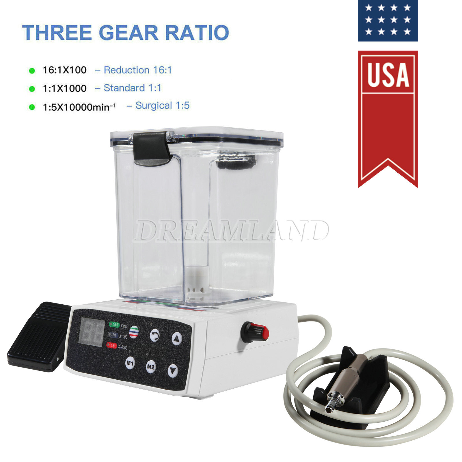 Dental LED Electric Motor System Micromotor & Water Tank For Practice UPS