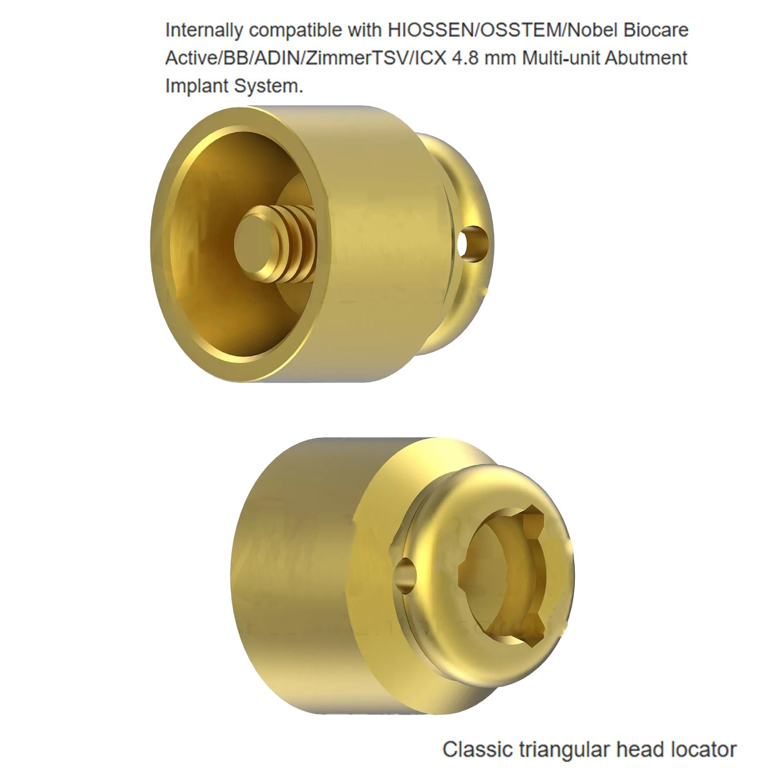 Multi-Unit 4.8 Locator Abutment For Hiossen/Nobel/Zimmer Straight Angled Implant