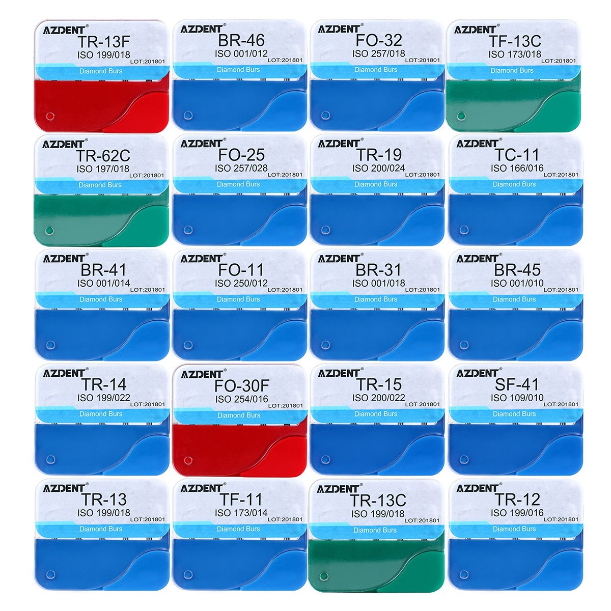100Pcs/20Box AZDENT Dental Diamond Burs For High Speed Handpiece FG 1.6mm