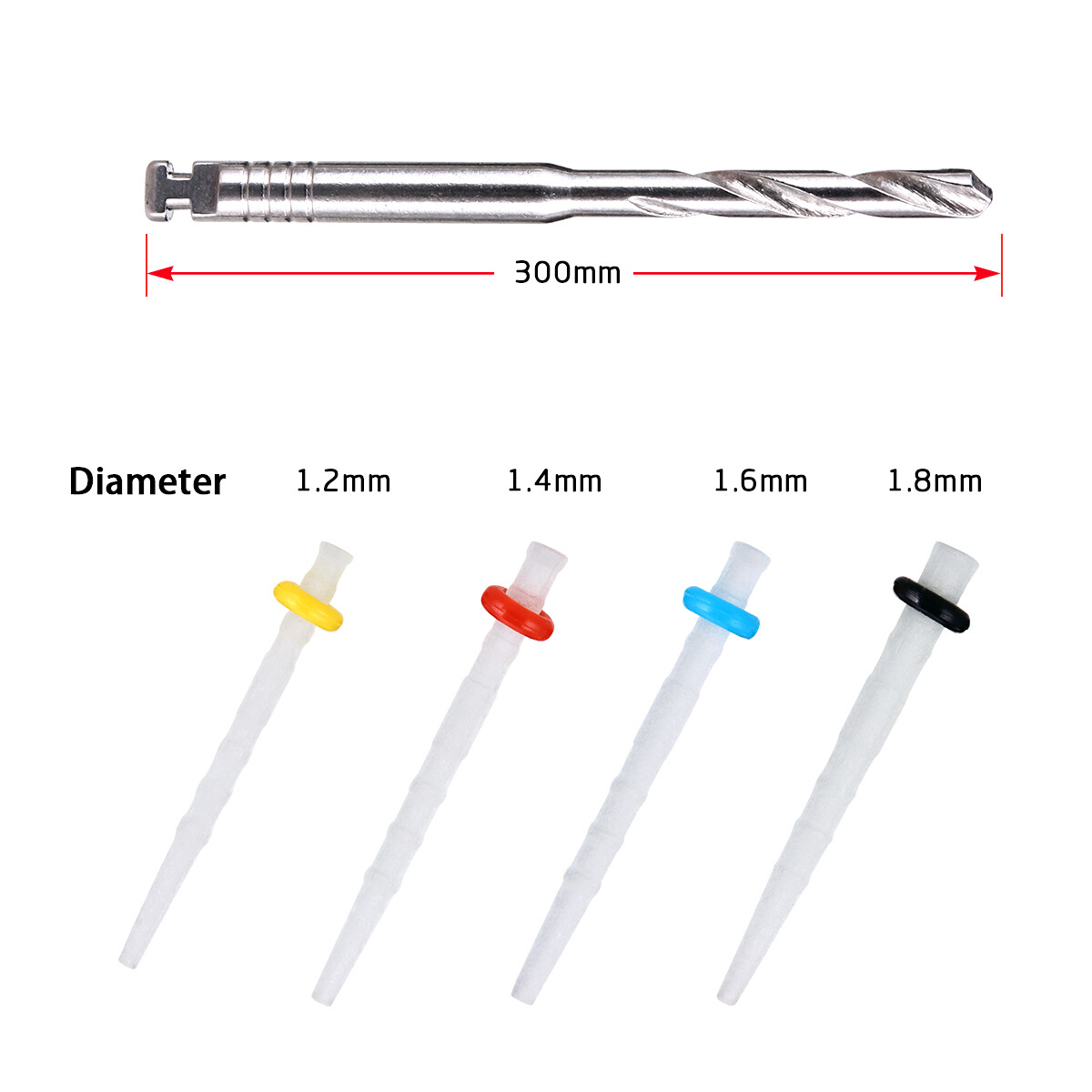 AAA Dental Fiber Post Resin High-intensity Screw Thread Glass +4*Drills FDA CE