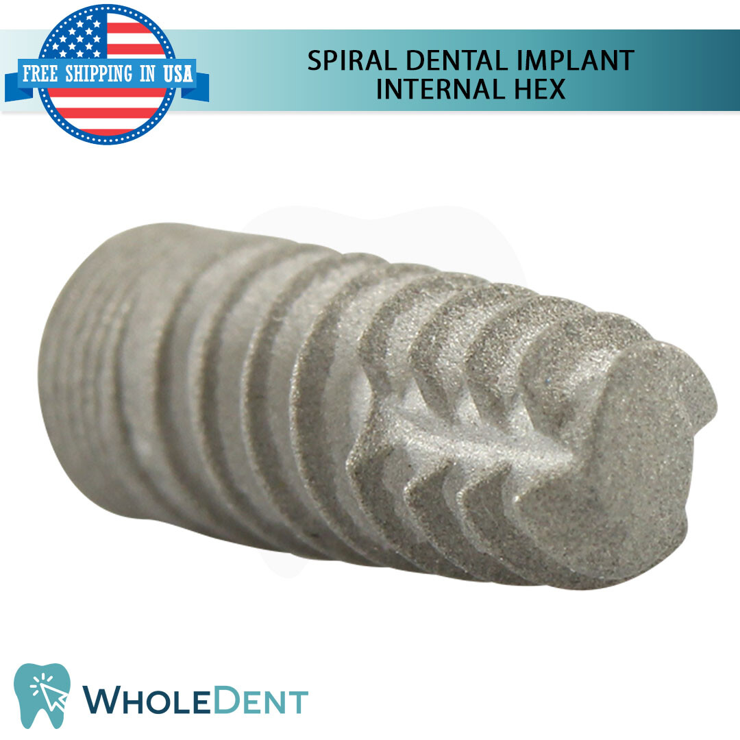 X1 Dental Sterilized Spiral Titanium, Multiple Sizes, Int Hex Connection 2.42mm