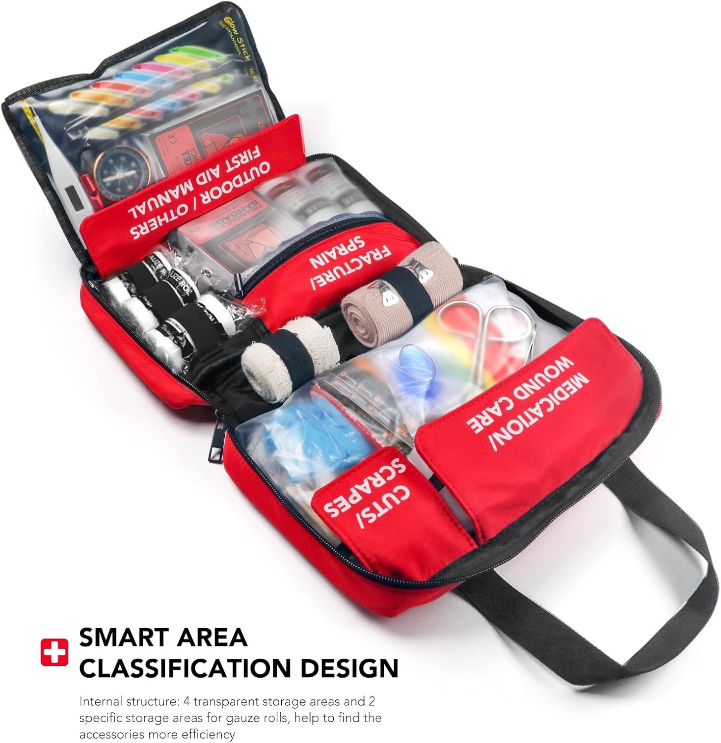 330 Pc First Aid Kit, Waterproof Trauma Bag for Home, Car, Outdoor