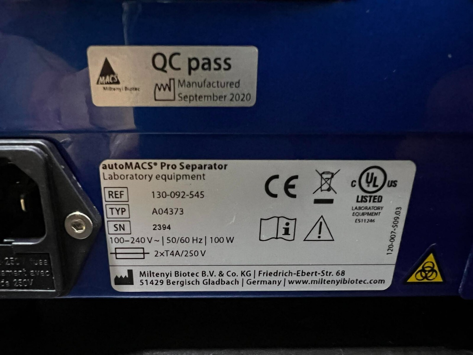 Miltenyi Biotec autoMACS Pro Separator MACS 130-092-545 w/MiniSampler Automated