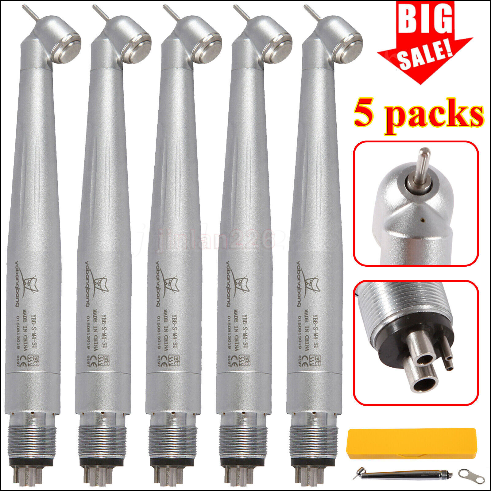 Dental 45 Degree Surgical High Speed Handpiece Push Button 4Hole yabangbang WCA