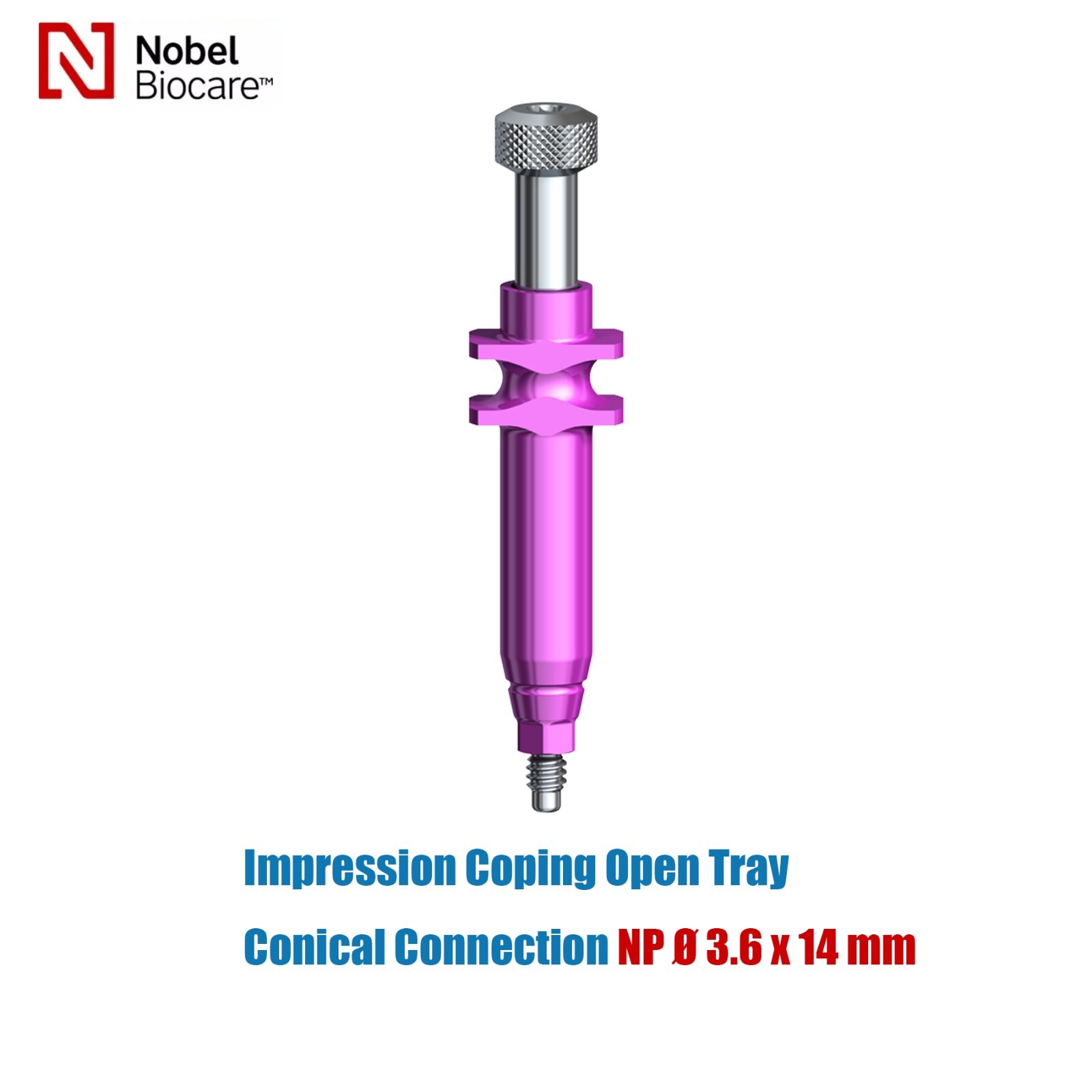 Nobel Active Impression Coping Open/Closed Tray Narrow Platform NP Ø3.6/5.0mm
