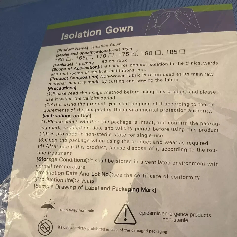 Isolation Gowns AAMI Level 3 Premium Medical Disposable Size XXL 10/20/50/100