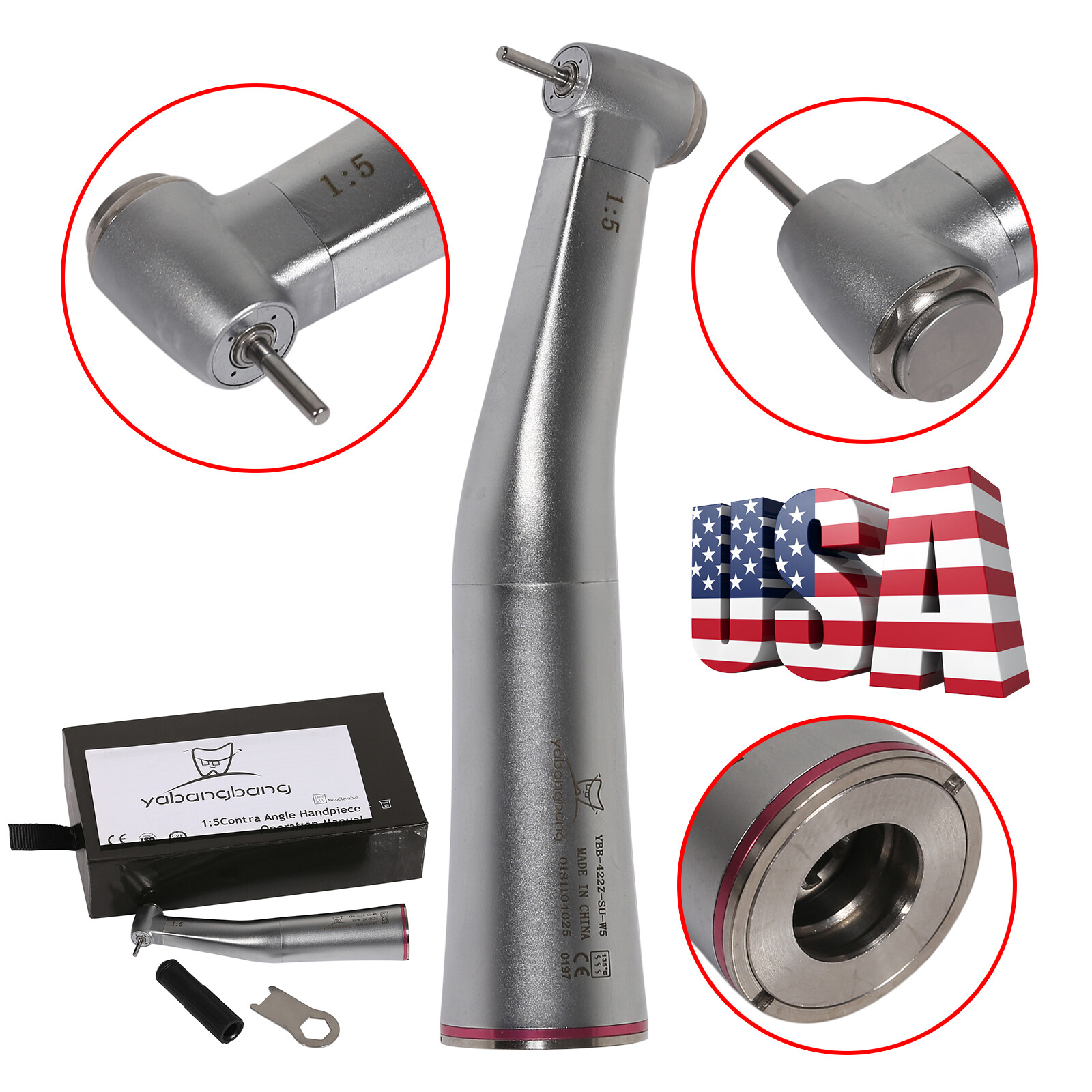 Dental Brushless LED Electric Micro Motor/ 1:5 Increasing Handpiece NSK Style ds