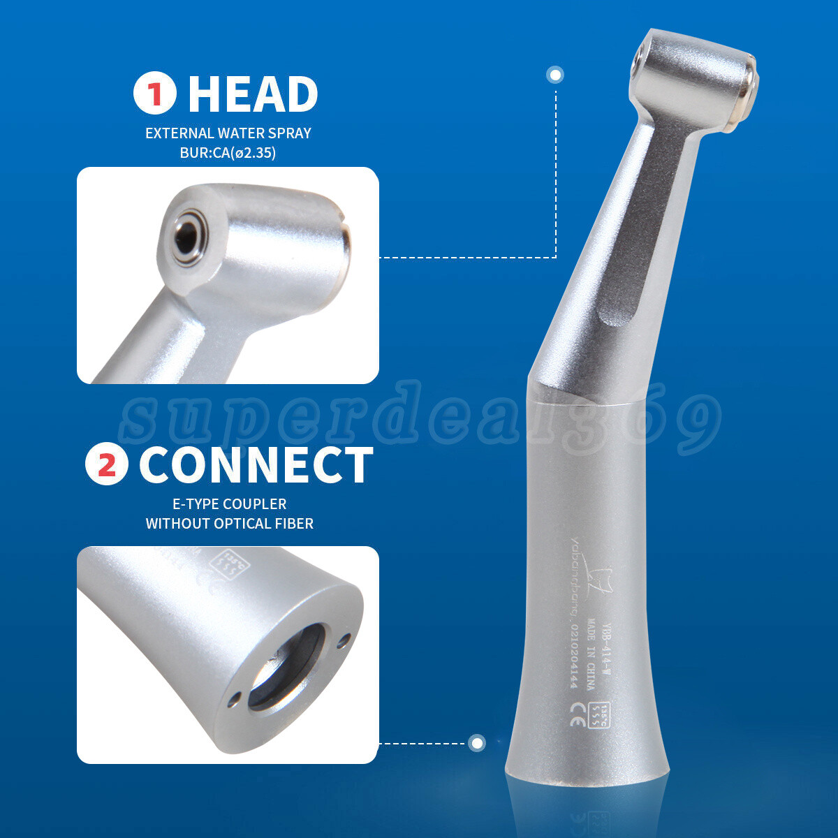 Dental Low Speed Push Button Contra Angle+Straight+Air Motor Handpiece 2Hole Kit