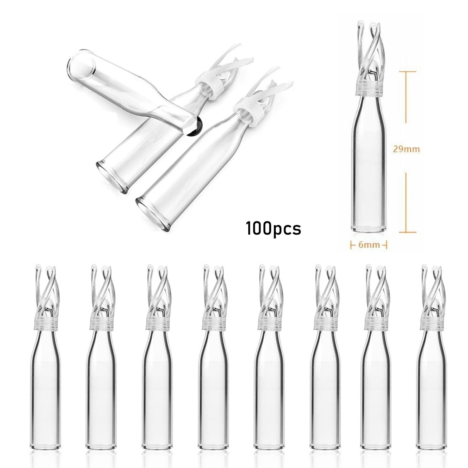 100pcs 250ul Vial Inserts Glass Conical Base Micro-Insert for 2ml 9-425 Vials