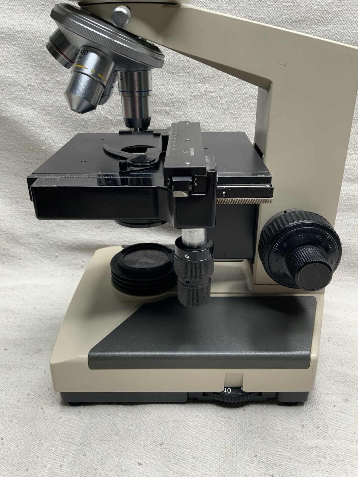 Olympus Model CHT Upright 4 Objective Binocular Microscope
