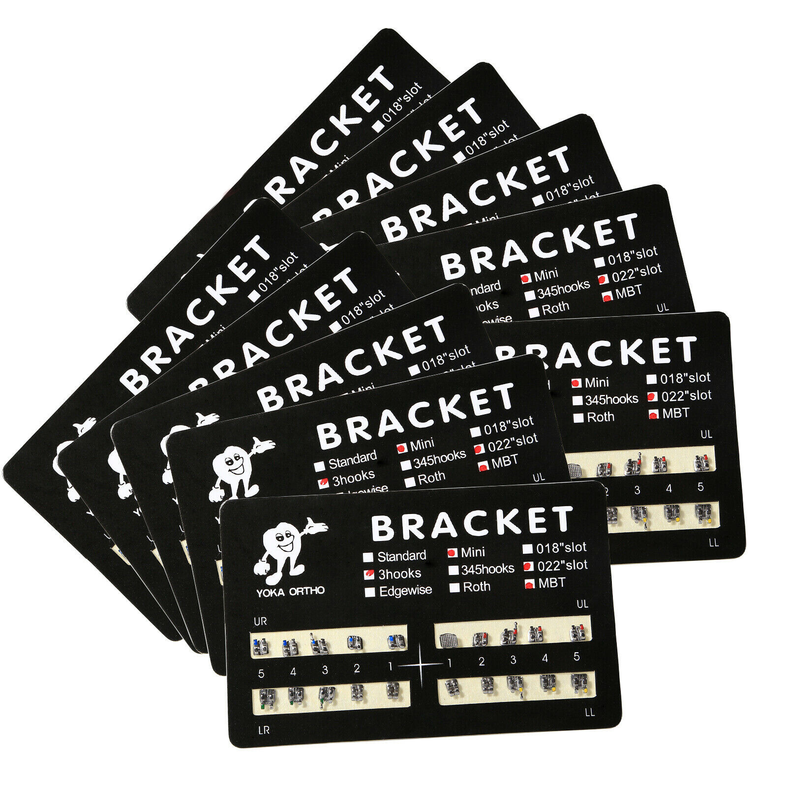 YOKA Dental Ortho Metal Brackets Braces Mini/Standard Roth/MBT 022/018 3/345 H