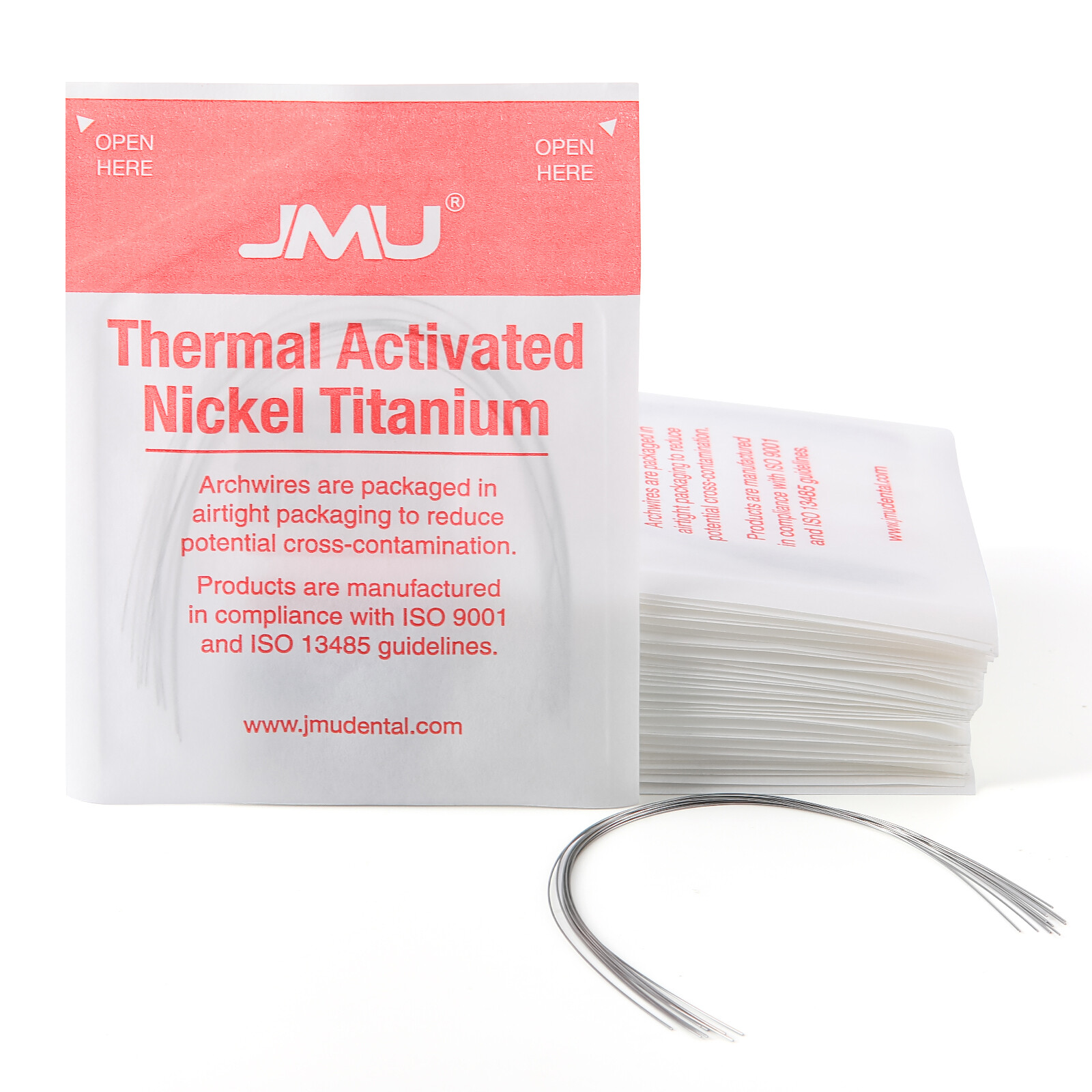 JMU Dental Ortho Thermal Activated NiTi Arch Wire Round/Rectangular Ovoid, 10pk