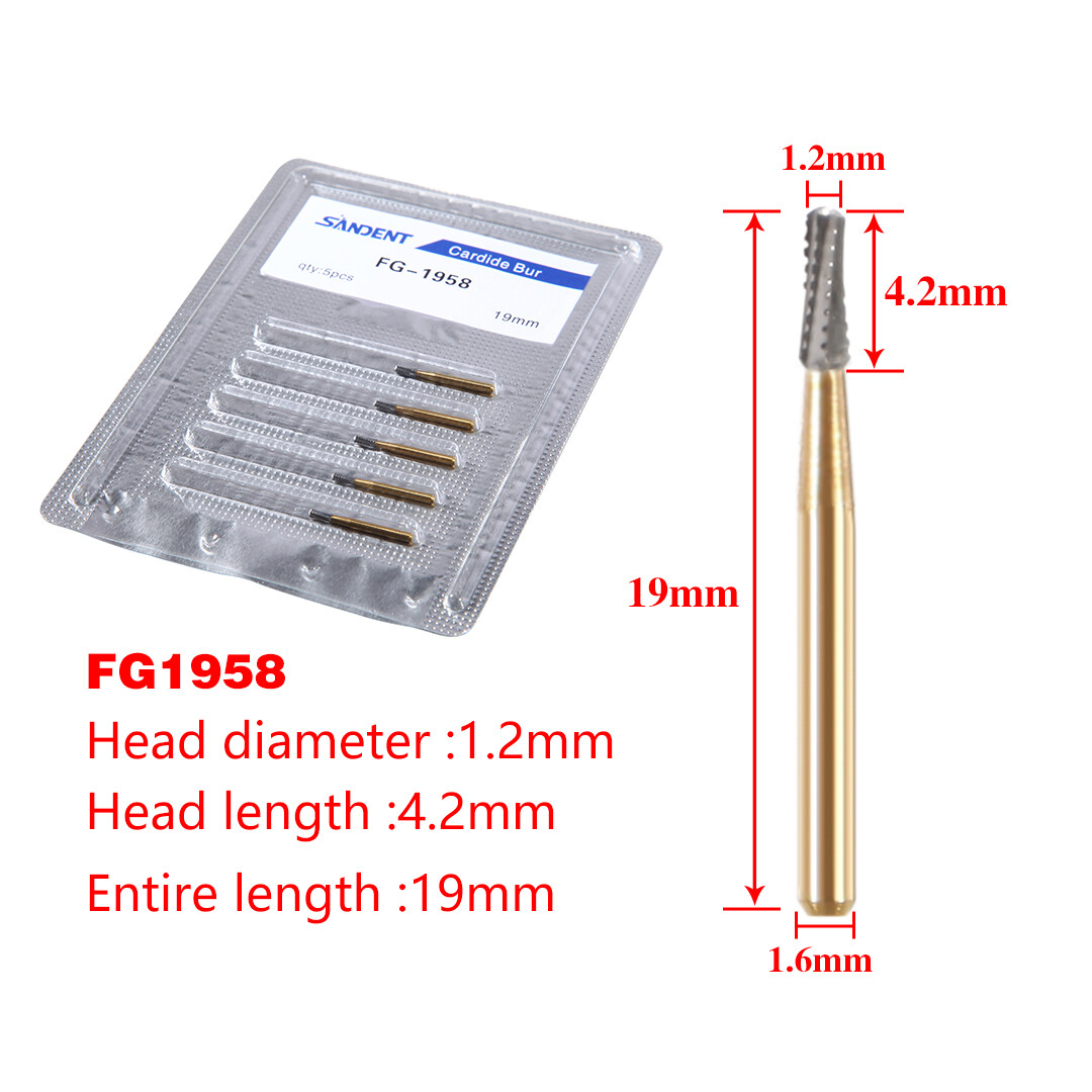 5-50 pcs Dental Trimming&Finishing Gold Burs Carbide Burs