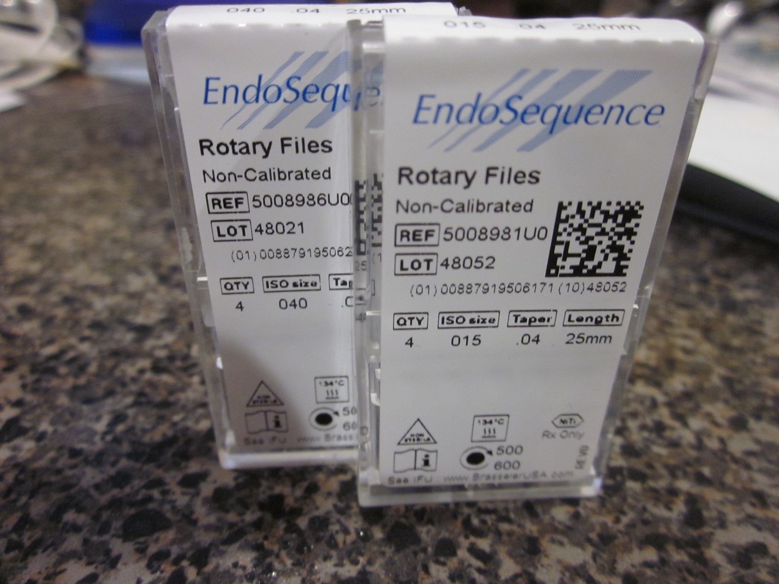 2Brasseler EndoSequence rotary endodontic files length 25mm taper .04 size