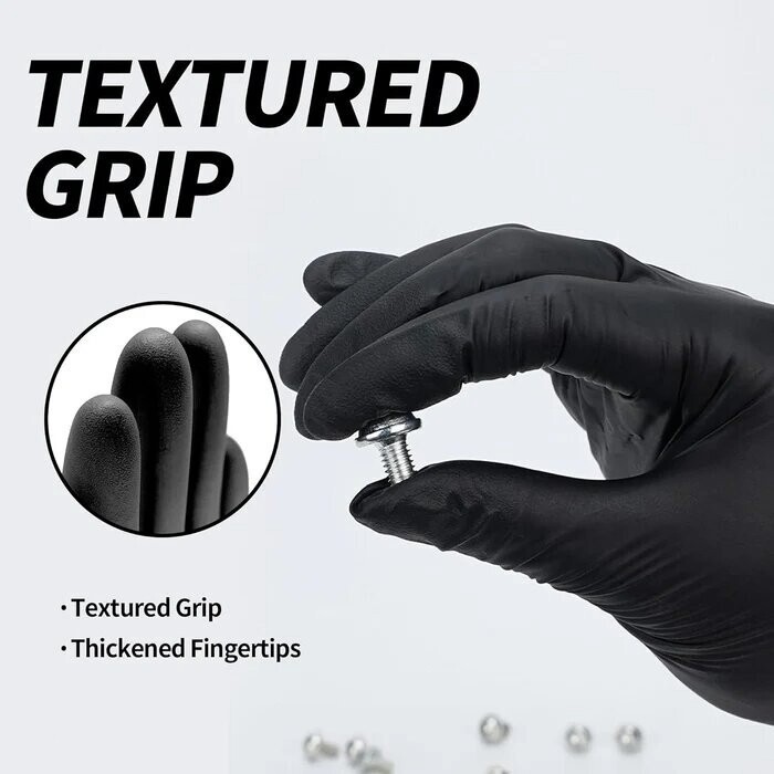 GP Craft Black Nitrile Gloves 5 Mil Disposable Latex-Free 100 Count