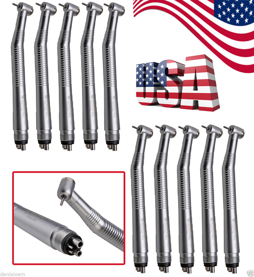 10 Pcs NSK Style Dental High Speed Handpiece Push Button Type 4 Hole fast HOT