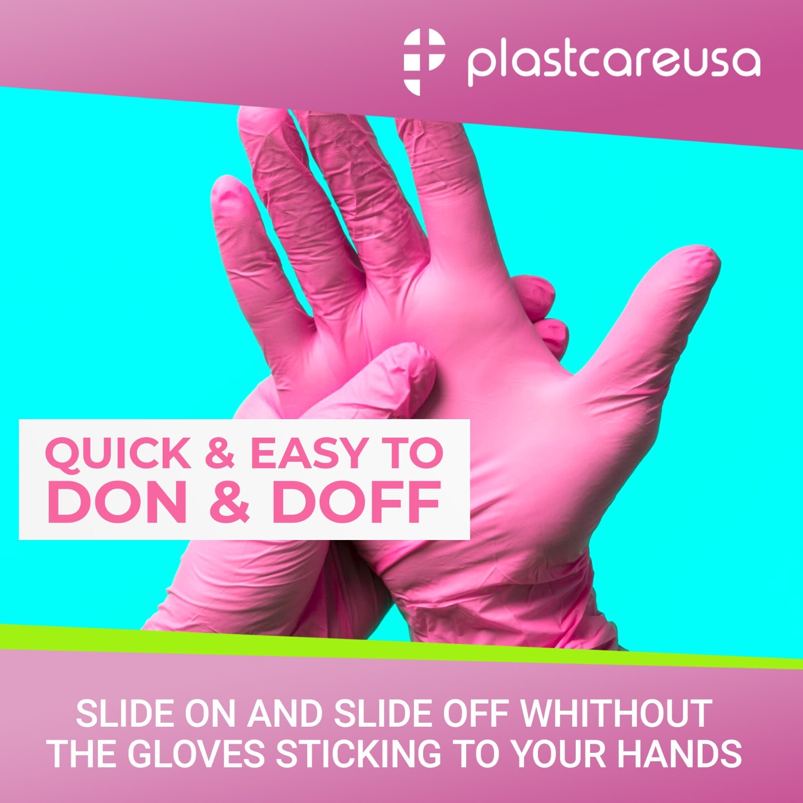 100 Large Nitrile Exam Disposable Pink Gloves, Latex & Powder Free, L