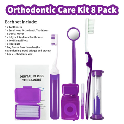 10Kits Dental Care Toothbrush Kit Orthodontic Teeth Floss Oral Cleaning Tools