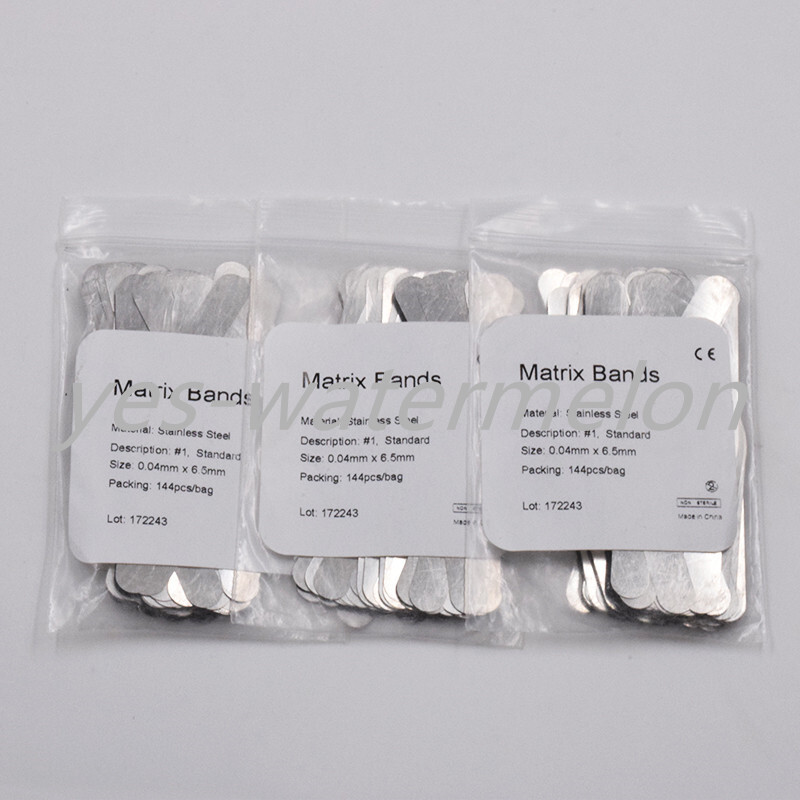 144 Pcs Dental Universal Matrix Bands Tofflemire Stainless Steel 0015″ UltraThin