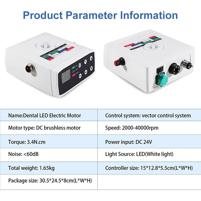 Dental Electric Micromotor Polishing Unit + 40K rpm Motor Handpiece Water Supply