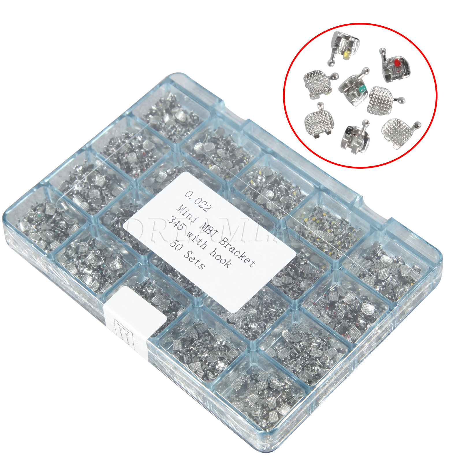 1000 PCS Dental Metal Orthodontics Brackets Brace MINI MBT.022 345 Hooks #2 M