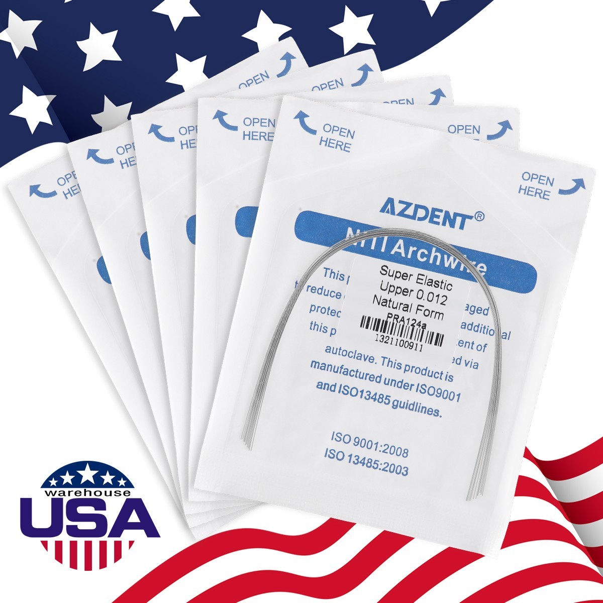 AZDENT Dental Orthodontic Round Arch Wire Oval Form Oval Round Stainless Steel