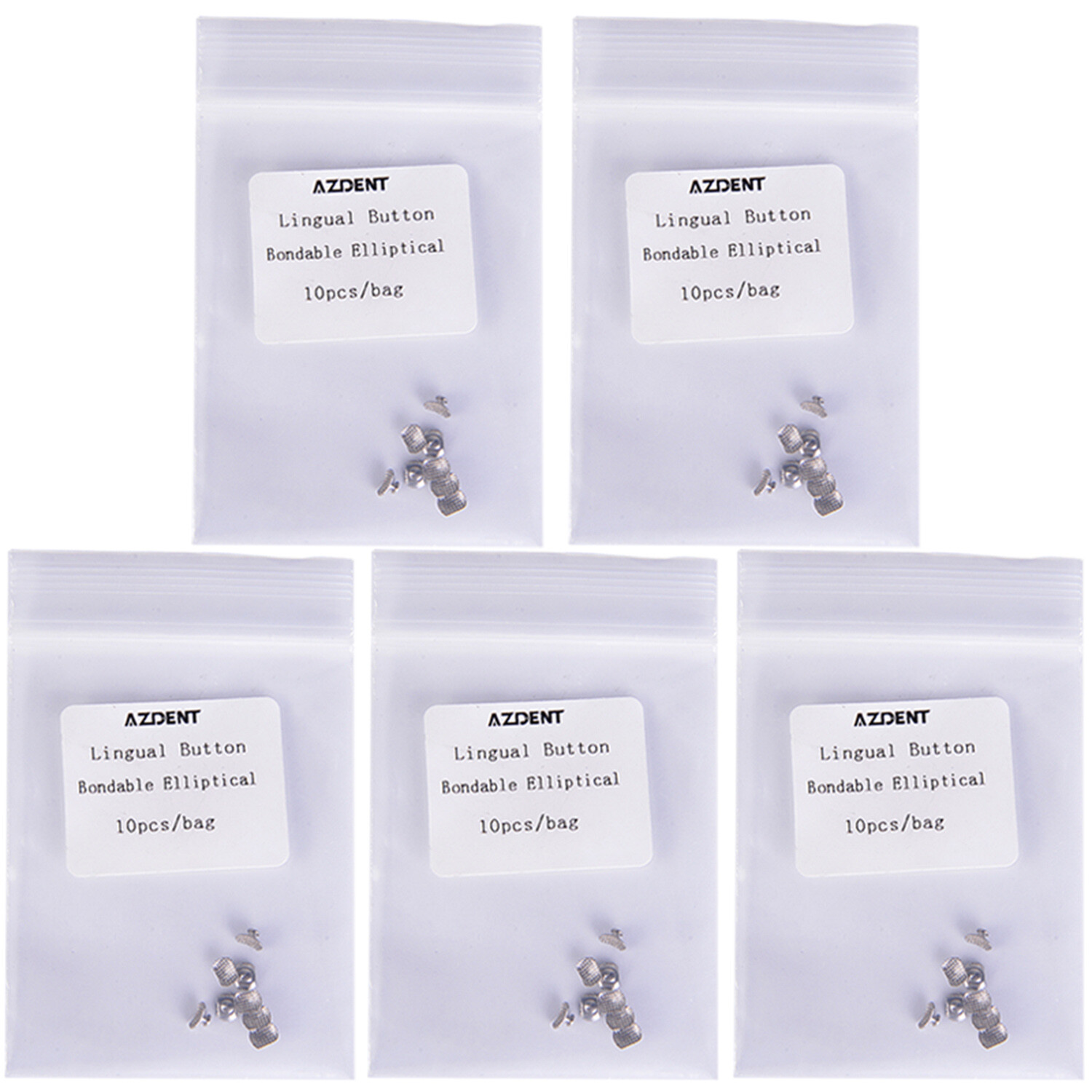 AZDENT Dental Orthodontic Lingual Buttons Bondable Round Base 8Models 10pcs/pack