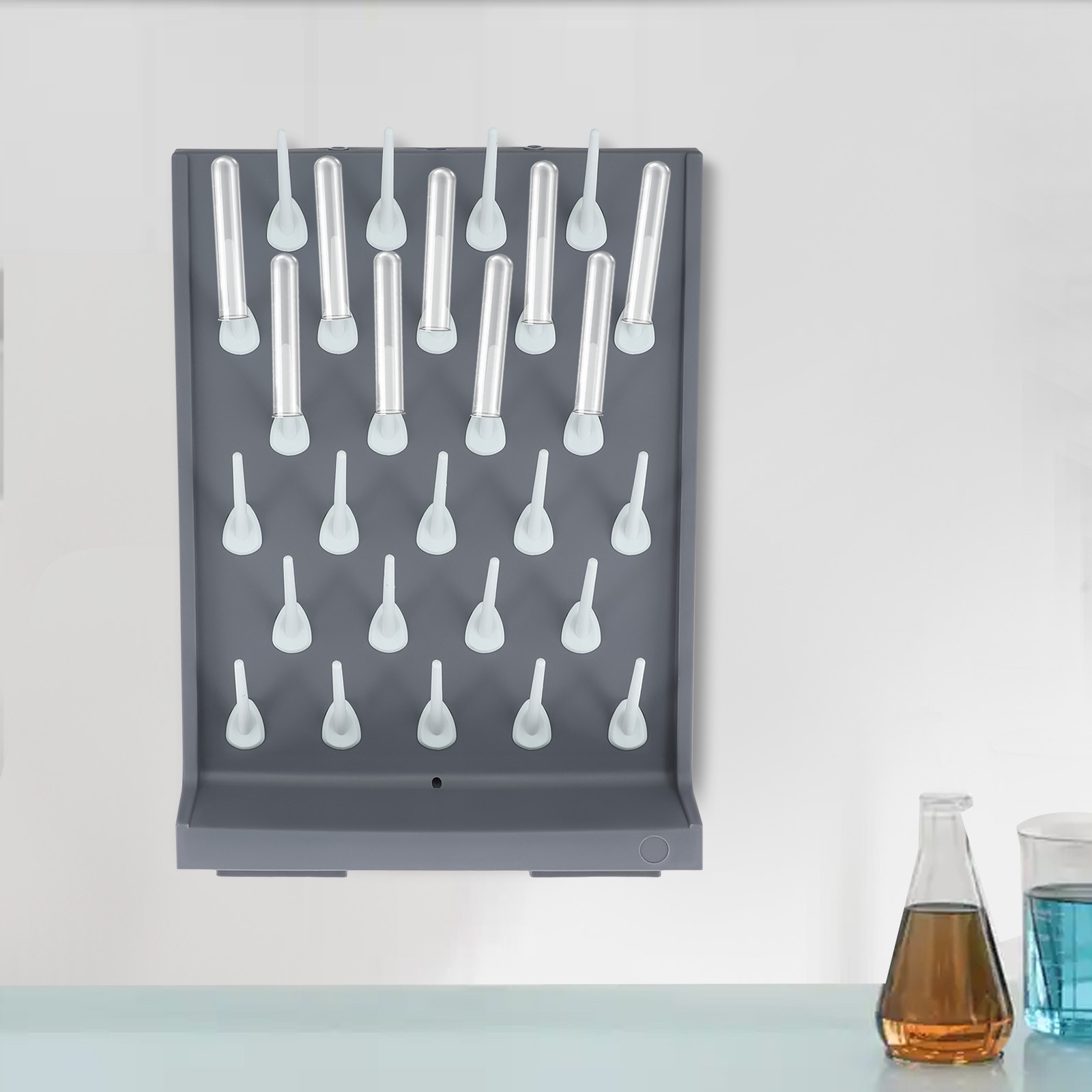 2*Laboratory Drying Rack PP Material Anti-corrosive 55*40*12cm 27 Pegs Durable