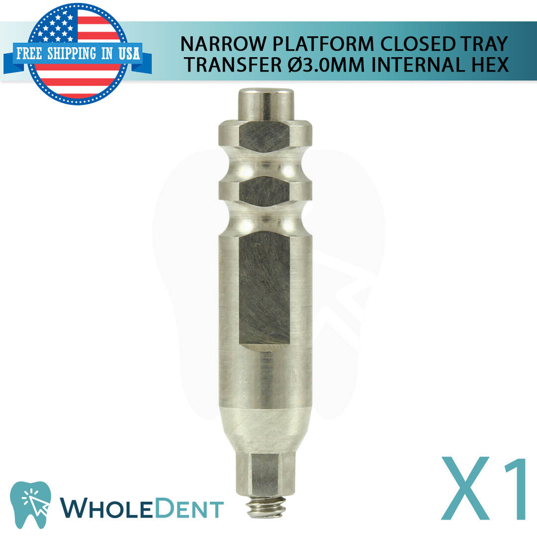 Narrow Platform Close Tray Transfer Coping Titanium Dental Internal Hex 2.0mm