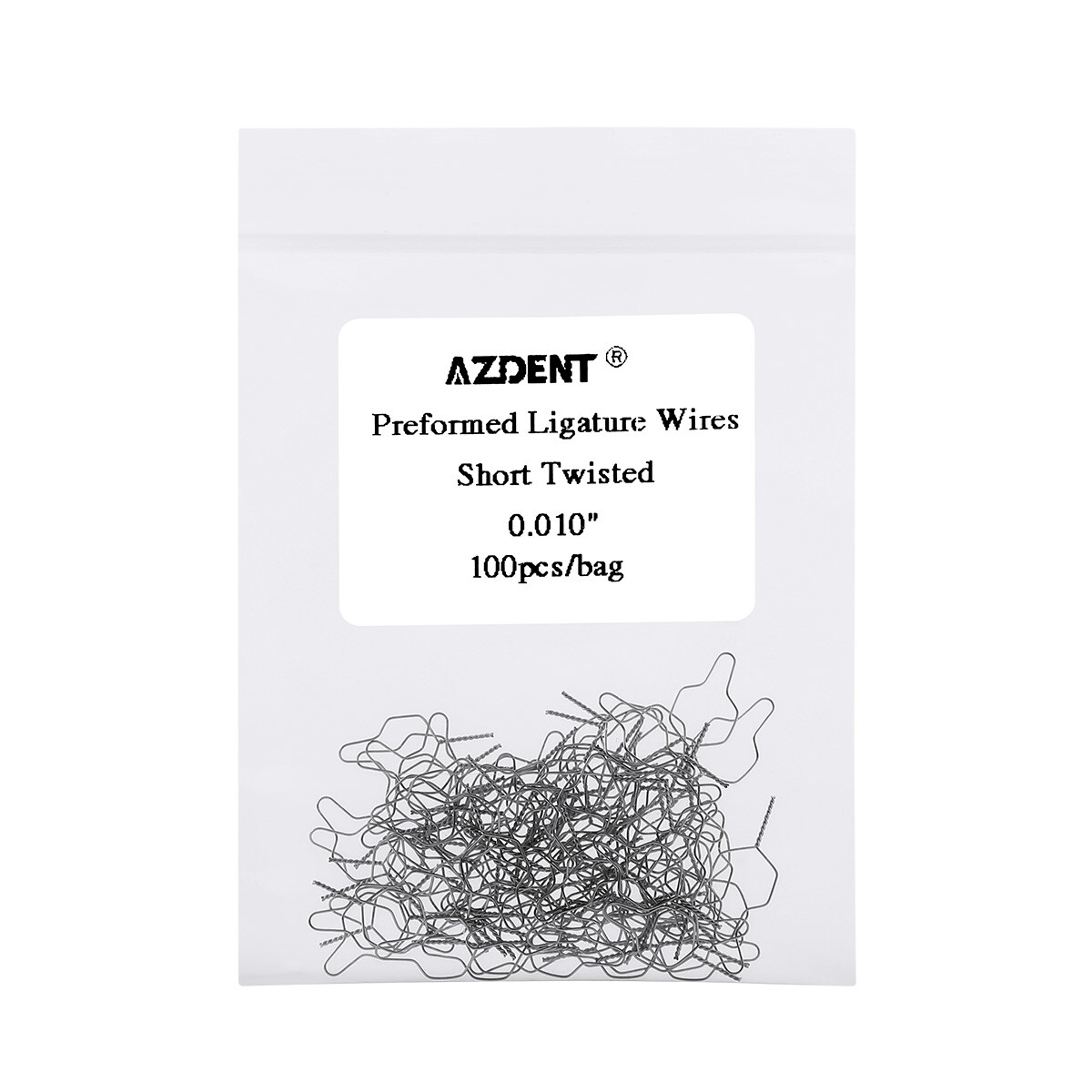 AZ Dental Orthodontic Wire Preformed Ligature Ties Long Short Twist 100pcs/Pack
