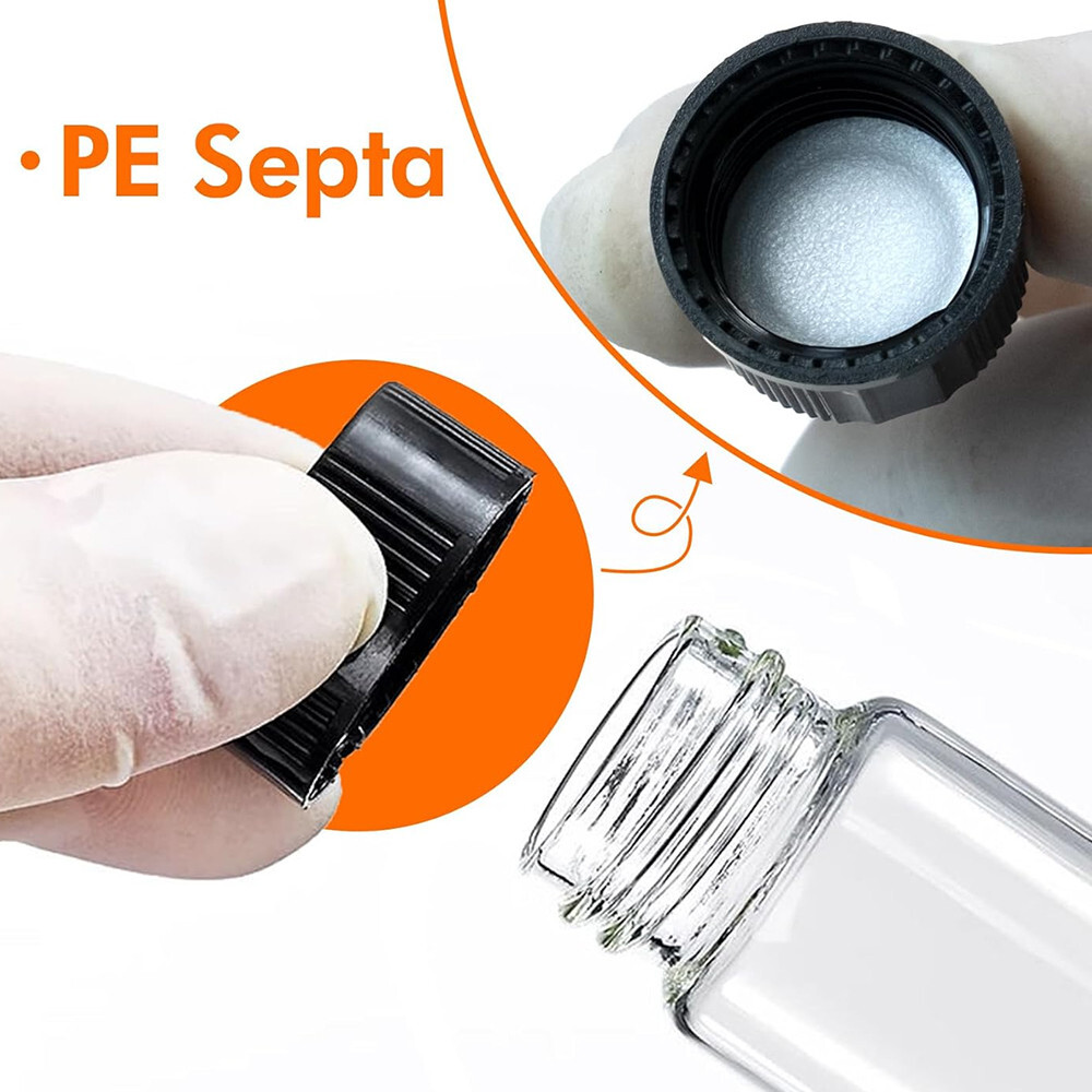 100*5ML Mini Liquid Sample Bottle&Screw Caps,Lab Vial Containers,for Perfume Oil