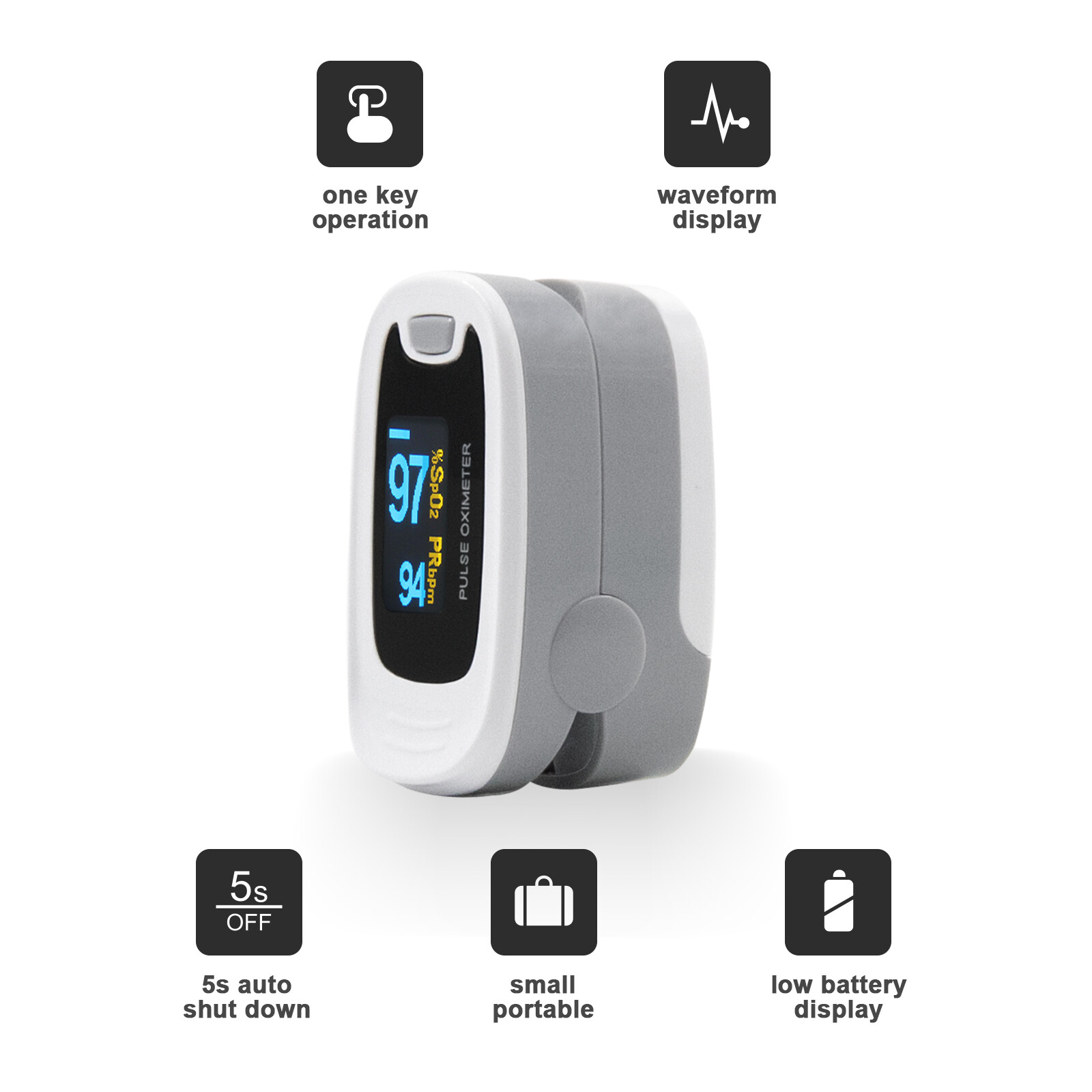 OLED Finger Pulse Oximeter Blood Oxygen Meter Heart Rate SpO2 Monitor Sensor NEW