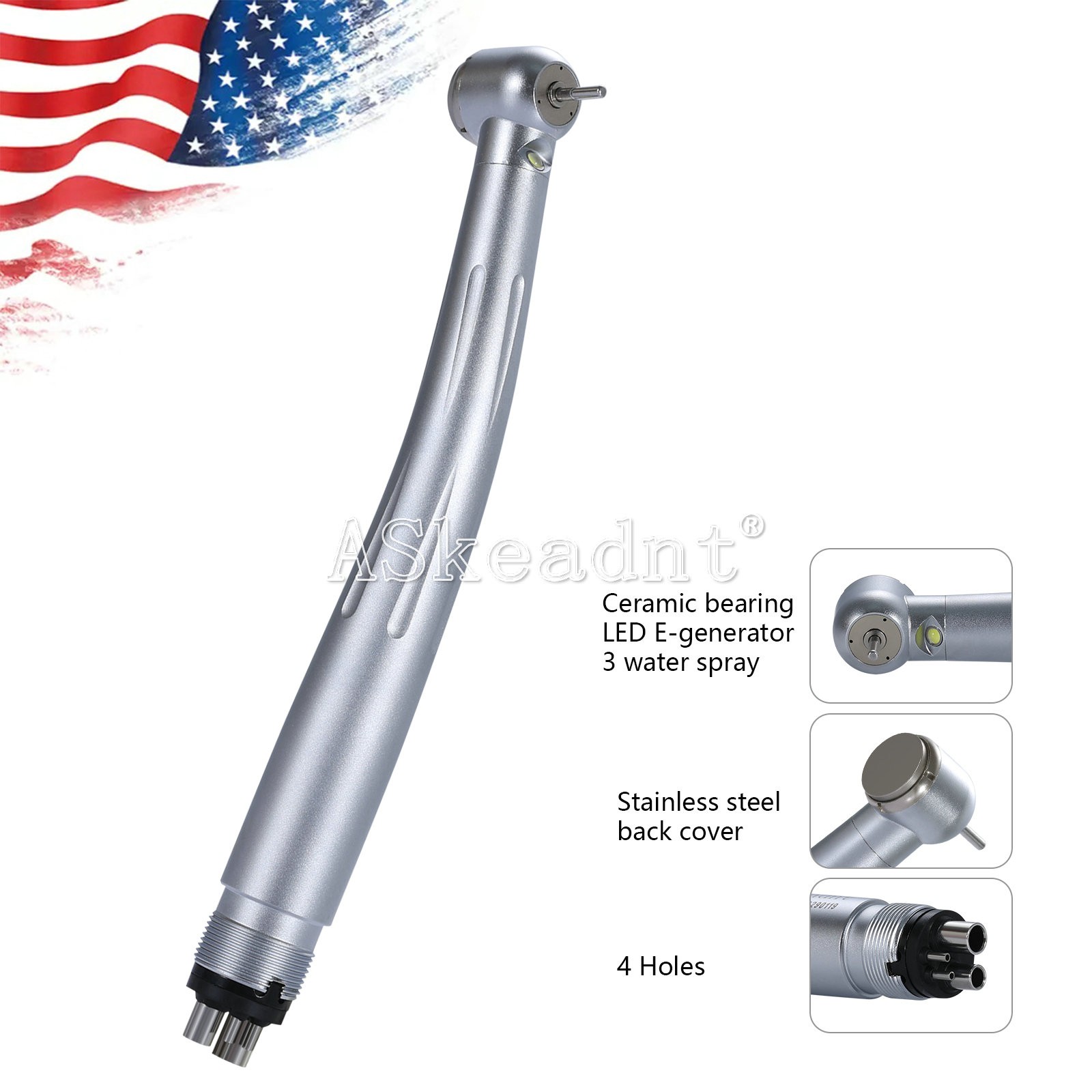 Dental LED E-generator Handpiece Ceramic Bearing 4Hole large torque for KAV