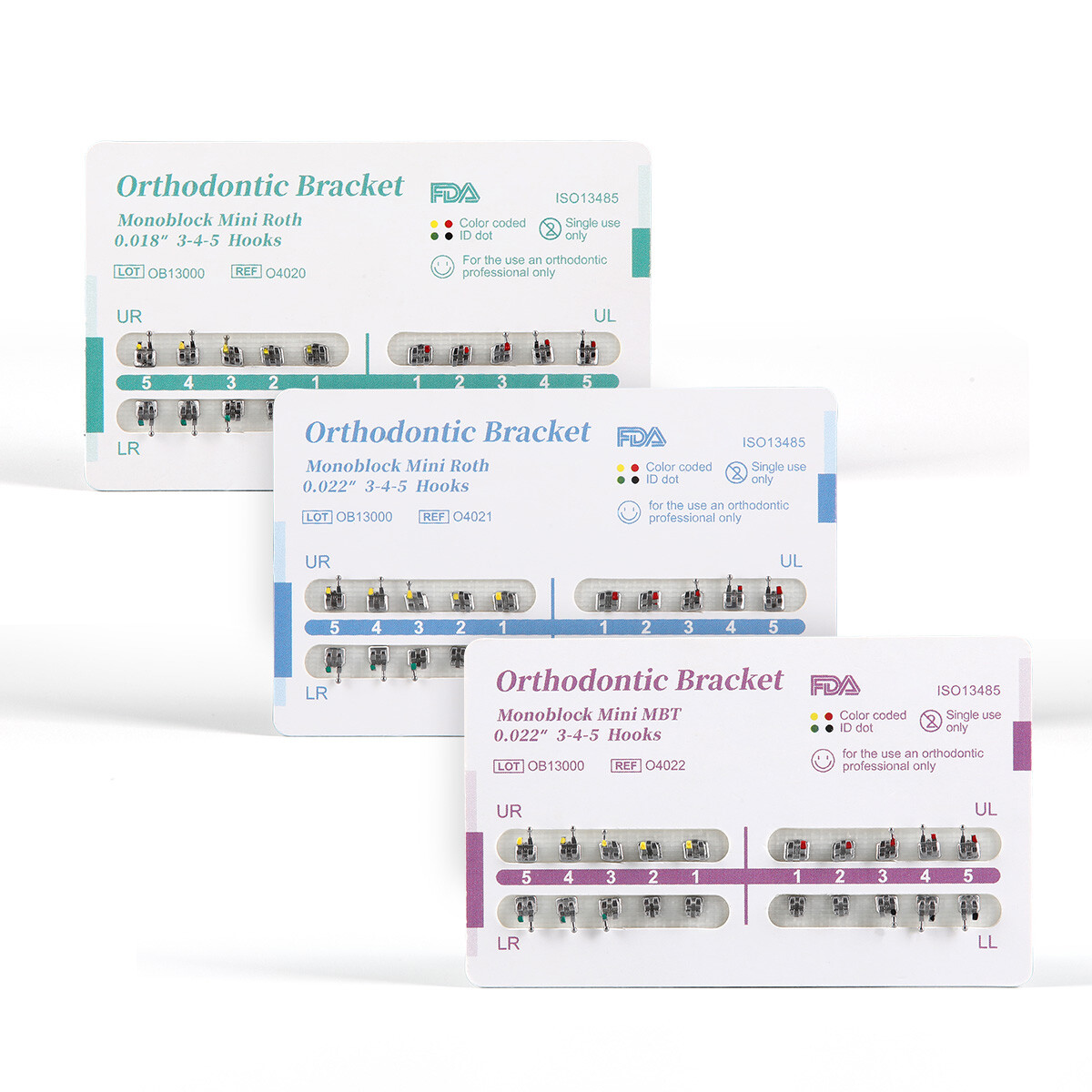 Dental Orthodontic Bracket Braces MIM Monoblock Mini Roth/MBT 022/018 Hooks 345