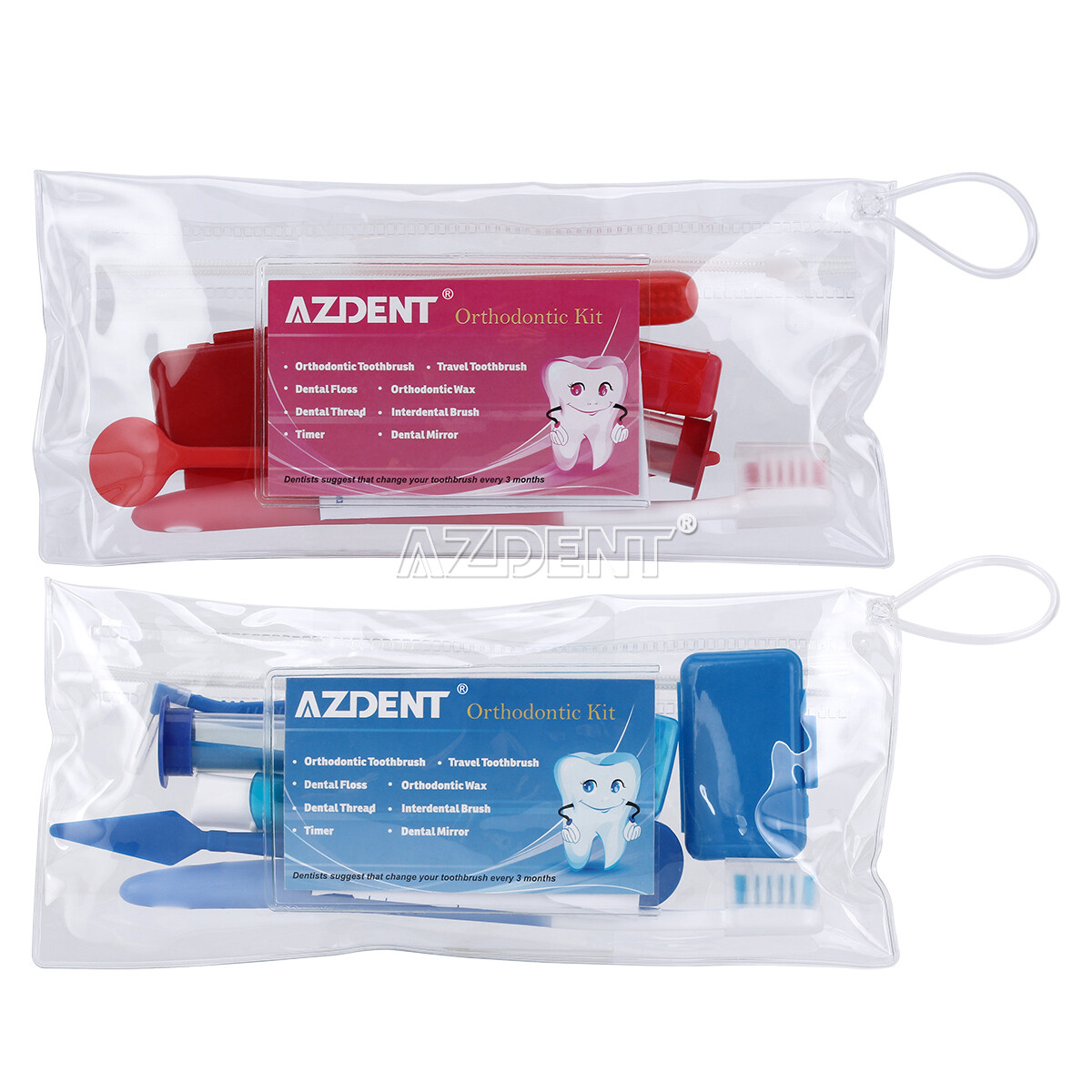 AZDENT Dental Teeth Oral Cleaning Care Orthodontic Kits Brush Floss Thread