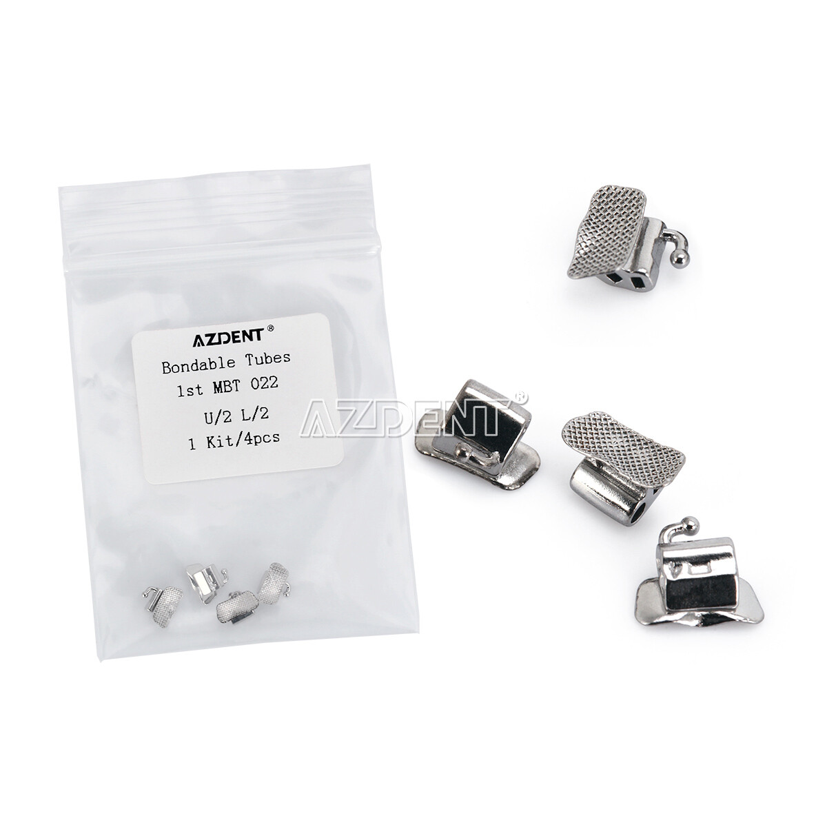 AZDENT Dental Orthodontic Buccal Tubes Weld/Bondable 1st/2nd Roth/ MBT/Edgewise